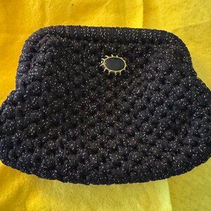 NWT Boks & Baum Lurex black and gold weaved handbag